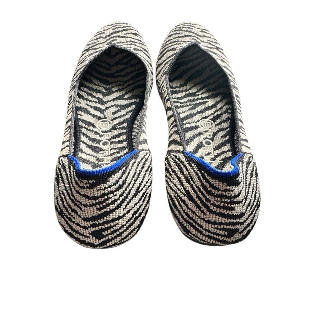 Rothy’s The Point Flats Zebra Print Black White S… - image 4